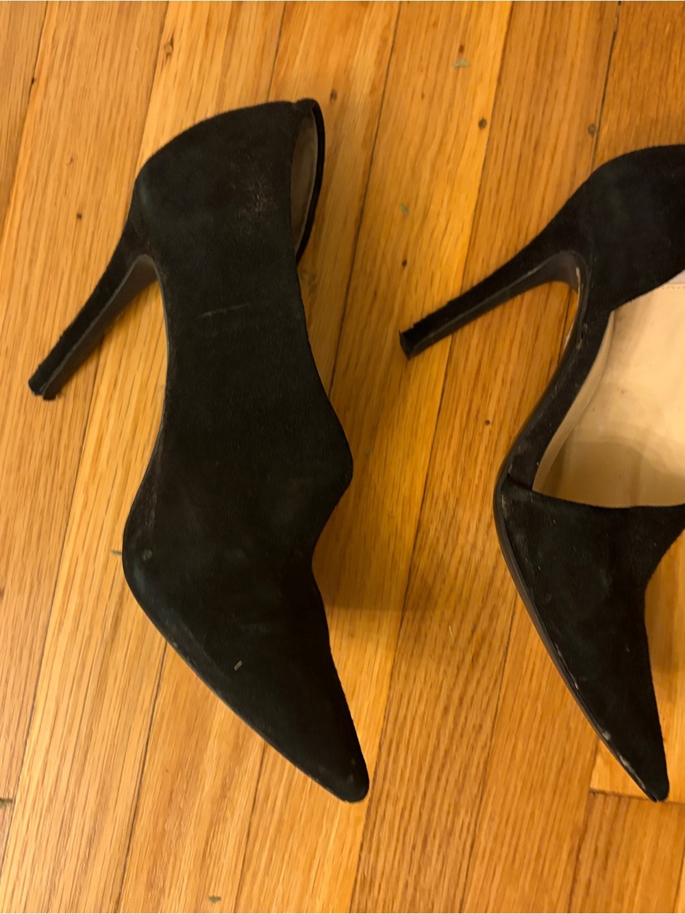 Jessica Simpson Black Suede Pointed-Toe Stiletto Heels